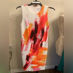 Calvin Klein Coral Abstract Print Dress women size 10